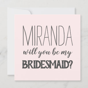 Pink trendy will you be my bridesmaid