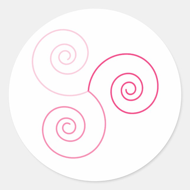 Pink Tri-Colour Spiral of Life Classic Round Sticker (Front)