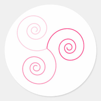 Pink Tri-Colour Spiral of Life Classic Round Sticker