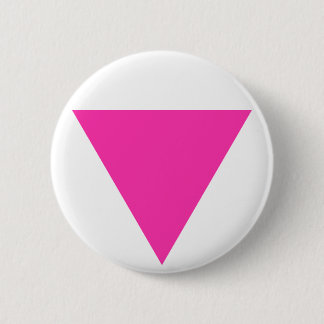 pink triangle. 6 cm round badge
