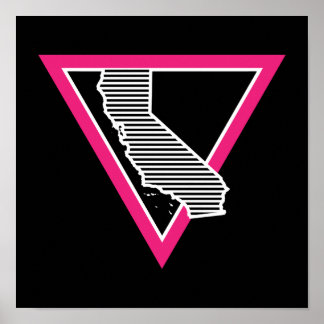 pink triangle california stripes poster