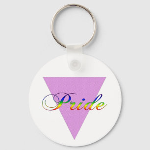 Pink Triangle Key Ring