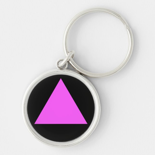 Pink Triangle Keychain (Front)