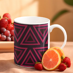 Pink Triangles Pattern Coffee Mug