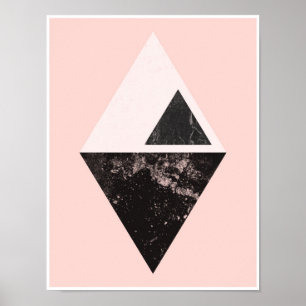 Pink triangles poster print