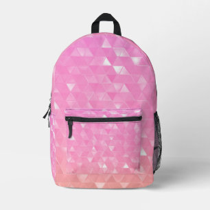 Pink Triangles Printed Backpack