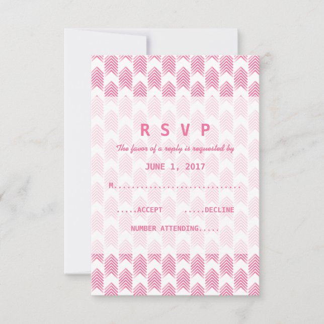 Pink Tribal Arrows Response Card (Front)