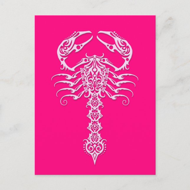 Pink Tribal Scorpion Postcard (Front)