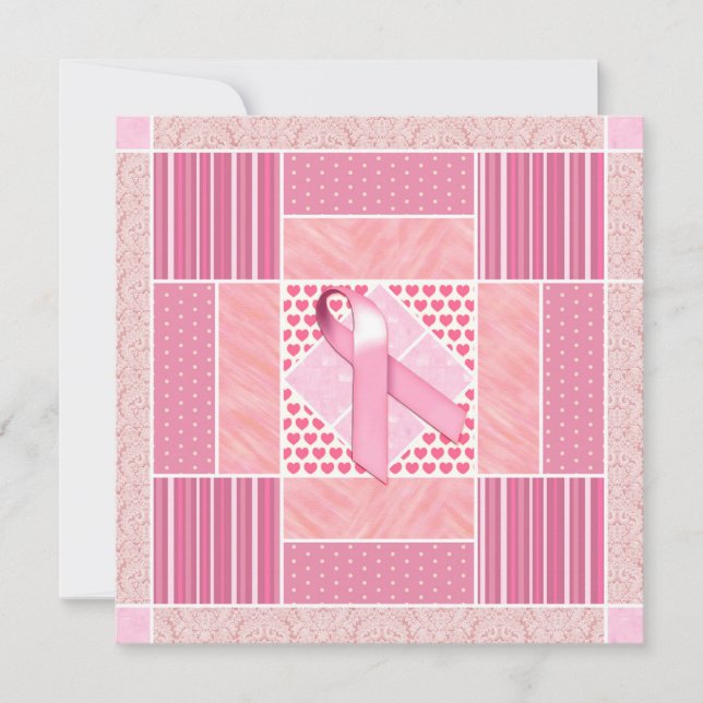 Pink Tribute to Breast Cancer Survivors Quilt Invitation (Front)
