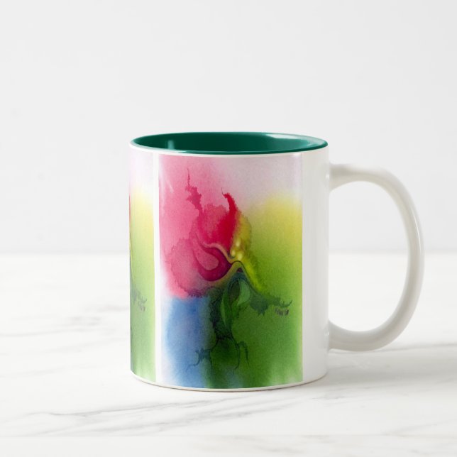 Pink Triflower Two-Tone Coffee Mug (Right)