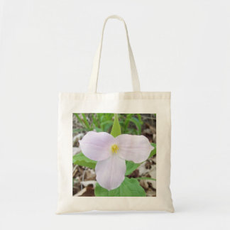 Pink trillium tote bag