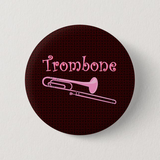 Pink Trombone 6 Cm Round Badge (Front)