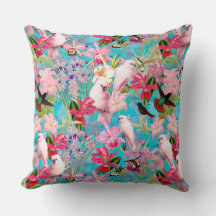 Pink Tropical Bird And Orchid Flower Pattern