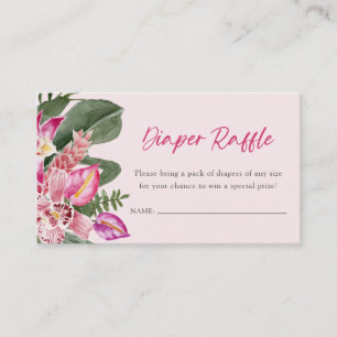 Pink Tropical Diaper Raffle Card