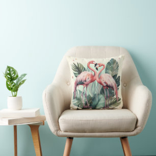 Pink Tropical Flamingo  Cushion