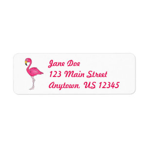 Pink Tropical Flamingo Flamingos Bird Labels