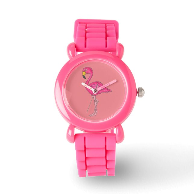 Pink Tropical Flamingo Flamingos Bird Watch (Front)