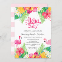 Pink | Tropical Flamingo Luau Baby Shower