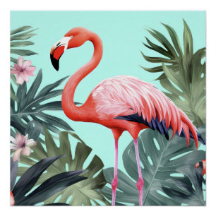 Pink Tropical Flamingo  Poster
