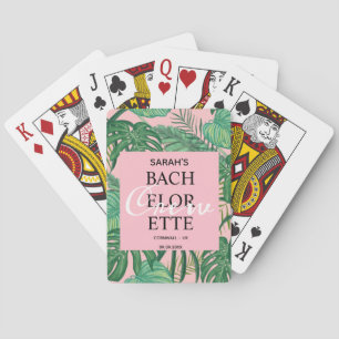 Pink Tropical Floral Girly Bachelorette Party Playing Cards