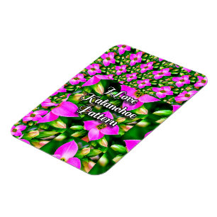 Pink Tropical Flowers Pattern Magnet