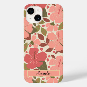 Pink Tropical Flowers Personalized Case-Mate iPhon Case-Mate iPhone 14 Case