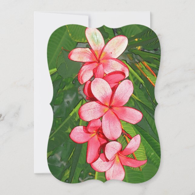 Pink Tropical Frangipani Art (Front)
