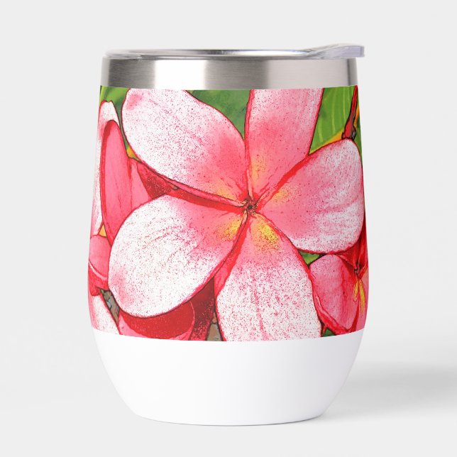 Pink Tropical Frangipani Art (Left)