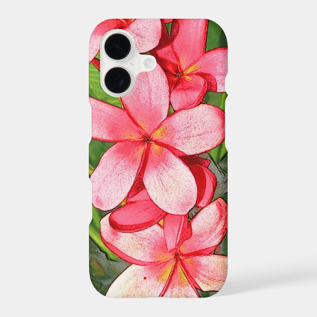 Pink Tropical Frangipani Art (Back)