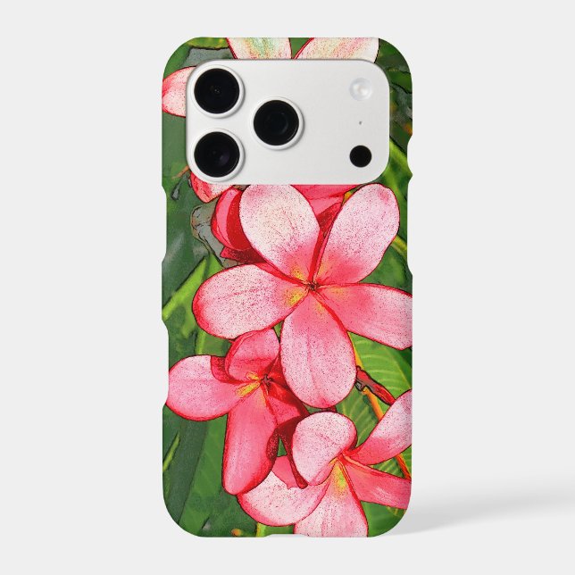 Pink Tropical Frangipani Art (Back)