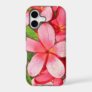 Pink Tropical Frangipani Art