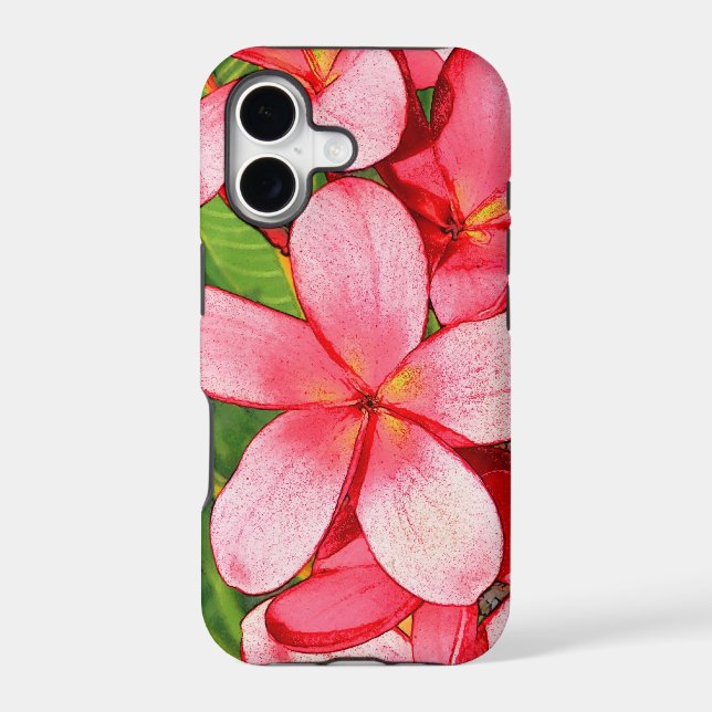 Pink Tropical Frangipani Art (Back)