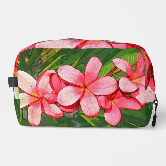 Pink Tropical Frangipani Art Dopp Kit (Front)