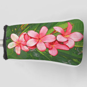 Pink Tropical Frangipani Art Golf Head Cover