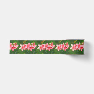 Pink Tropical Frangipani Art Grosgrain Ribbon