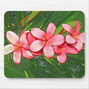 Pink Tropical Frangipani Art Mouse Mat