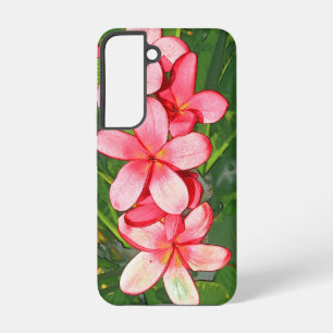 Pink Tropical Frangipani Art Samsung Galaxy Case