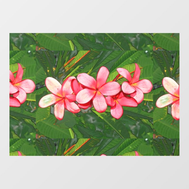 Pink Tropical Frangipani Art Window Cling (Sheet)