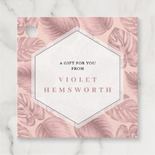 Pink Tropical Geometric Favour Tags