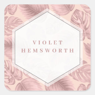 Pink Tropical Geometric Square Sticker
