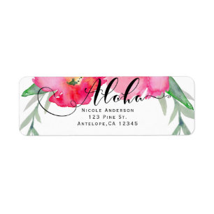 Pink Tropical Green Leaf Vine Floral Aloha Party