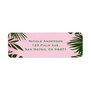 Pink Tropical Green Leaves Summer Chic Invitation