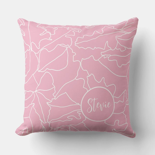 Pink Tropical Leaf for Girls Cushion (Front)