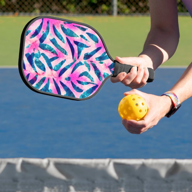 Pink Tropical Leaf Pattern  Pickleball Paddle (Insitu)
