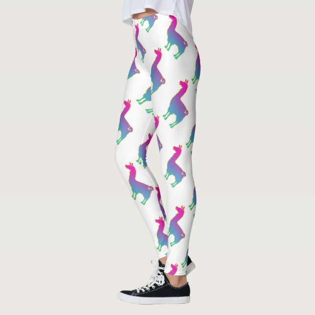 Pink Tropical Llama Leggings (Left)