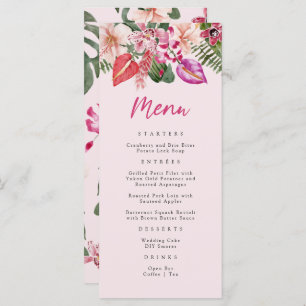 Pink Tropical Menu