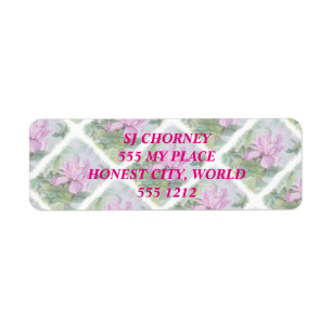 PINK TROPICAL ORCHID RETURN ADDRESS LABELS