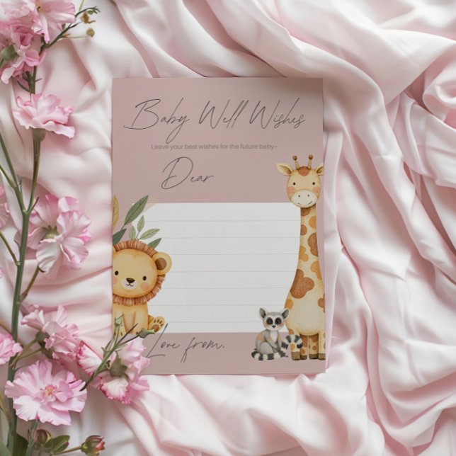 Pink Tropical Safari Animals Baby Shower game (Creator Uploaded)