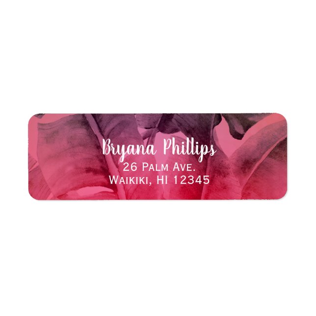 Pink Tropical Summer Palm Leaves Luau Party (Front)