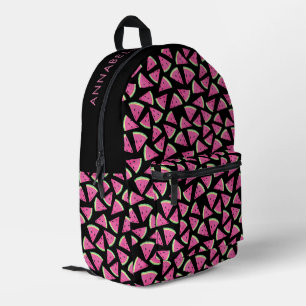 Pink Tropical Watermelon Pattern Printed Backpack